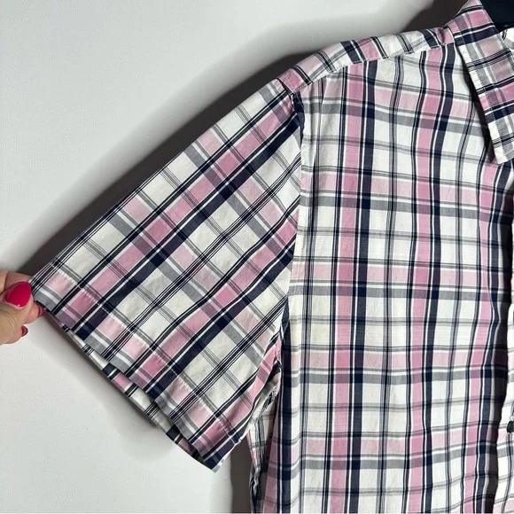 Vince Pink and Blue Casual Button Down Shirt, Large - Picture 3 of 9